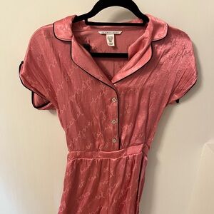 Victoria's Secret Pink Pajama Romper with Black Accents